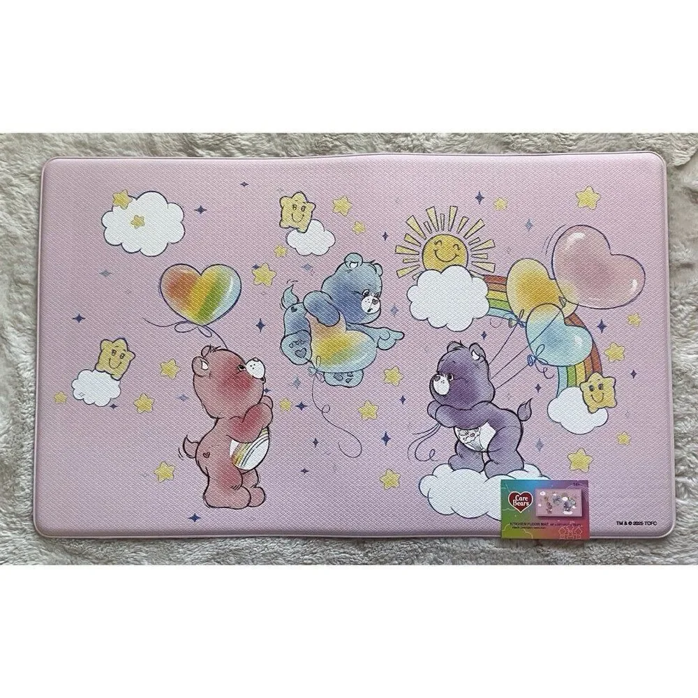 Care Bears Anti‎ Fatigue Kitchen Mat 18”x 30” PVC Rainbow Cloud Heart Balloons